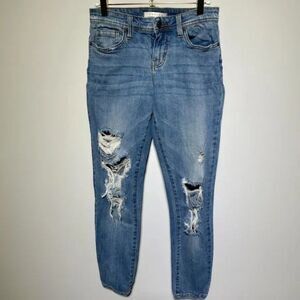 EUNINA WOMENS MIKA LOWRISE SKINNY ANKLE JEANS